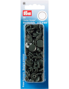 Set de 30 boutons pression Color Snaps 12,4 mm - Gris foncé