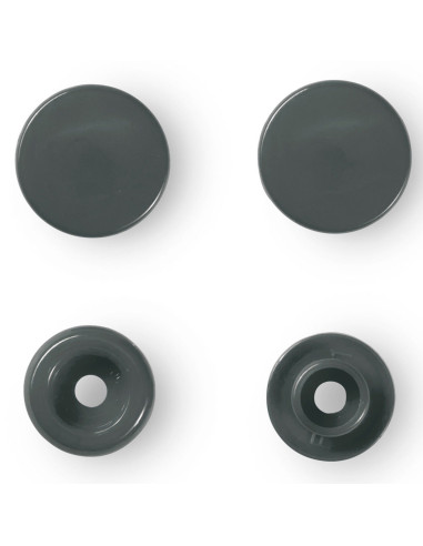 Set de 30 boutons pression Color Snaps 12,4 mm - Gris foncé