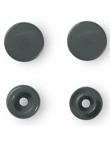 Set de 30 boutons pression Color Snaps 12,4 mm - Gris foncé