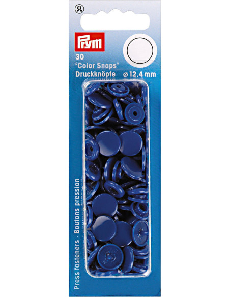 Set de 30 boutons pression Color Snaps 12,4 mm - Bleu royal
