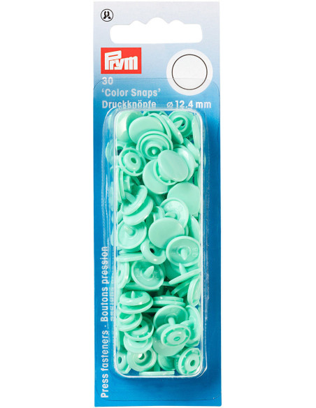 Set de 30 boutons pression Color Snaps 12,4 mm - Menthe