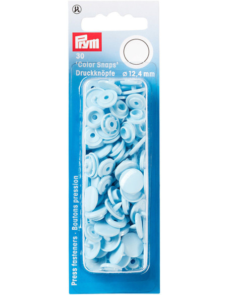 Set de 30 boutons pression Color Snaps 12,4 mm - Bleu clair