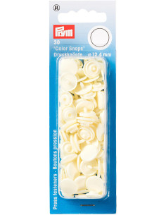 Set de 30 boutons pression Color Snaps 12,4 mm - Blanc cassé