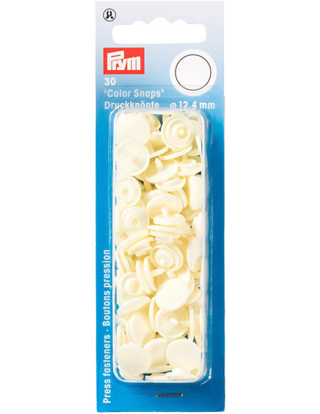 Set de 30 boutons pression Color Snaps 12,4 mm - Blanc cassé