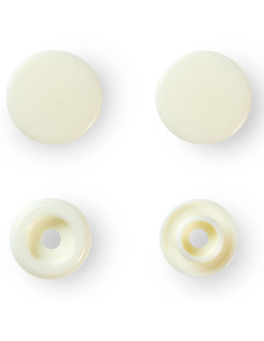 Set de 30 boutons pression Color Snaps 12,4 mm - Blanc cassé