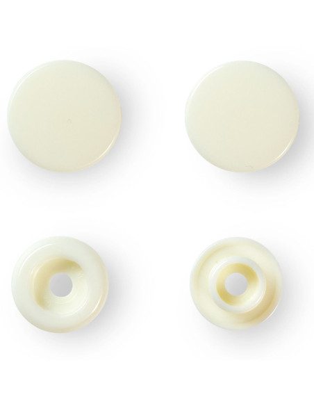 Set de 30 boutons pression Color Snaps 12,4 mm - Blanc cassé