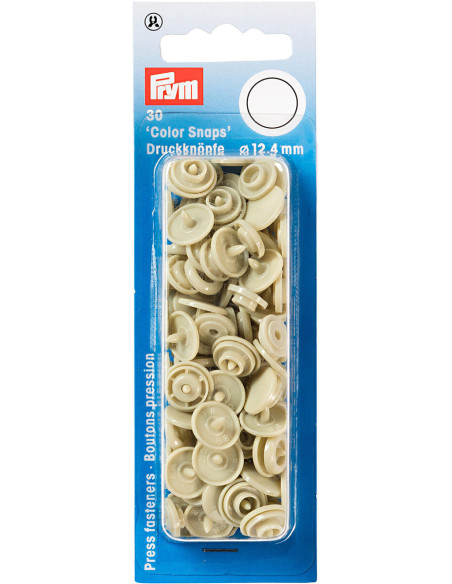 Set de 30 boutons pression Color Snaps 12,4 mm - Beige