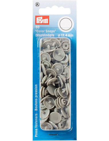 Set de 30 boutons pression Color Snaps 12,4 mm - Gris