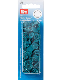 Set de 30 boutons pression Color Snaps 12,4 mm - Bleu pétrole