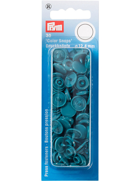 Set de 30 boutons pression Color Snaps 12,4 mm - Bleu pétrole