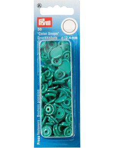 Set de 30 boutons pression Color Snaps 12,4 mm - Vert émeraude