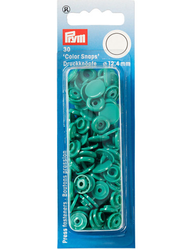 Set de 30 boutons pression Color Snaps 12,4 mm - Vert émeraude