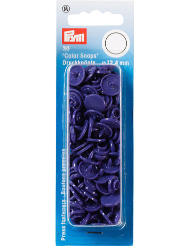 Set de 30 boutons pression Color Snaps 12,4 mm - Violet foncé