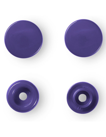 Set de 30 boutons pression Color Snaps 12,4 mm - Violet foncé