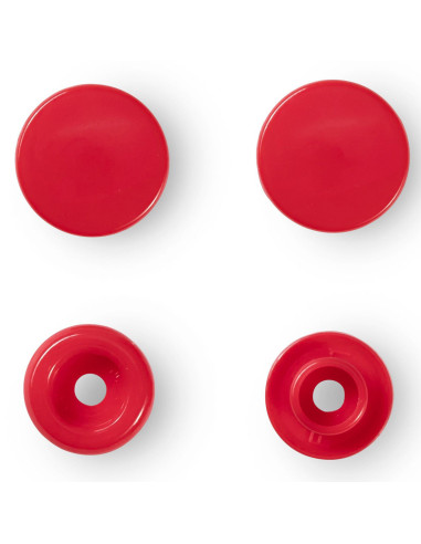 Set de 30 boutons pression Color Snaps 12,4 mm - Rouge