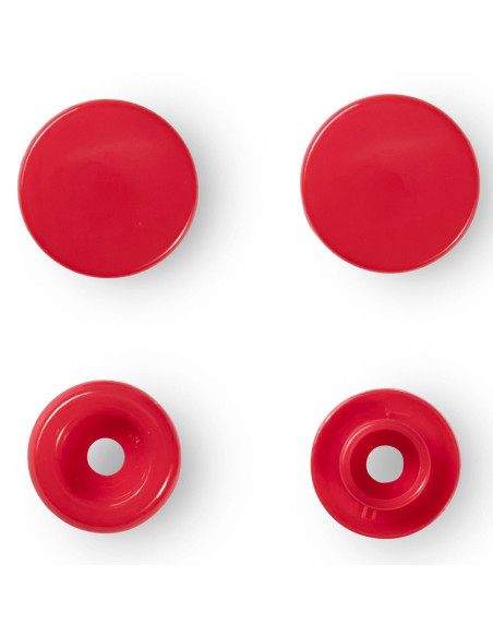 Set de 30 boutons pression Color Snaps 12,4 mm - Rouge