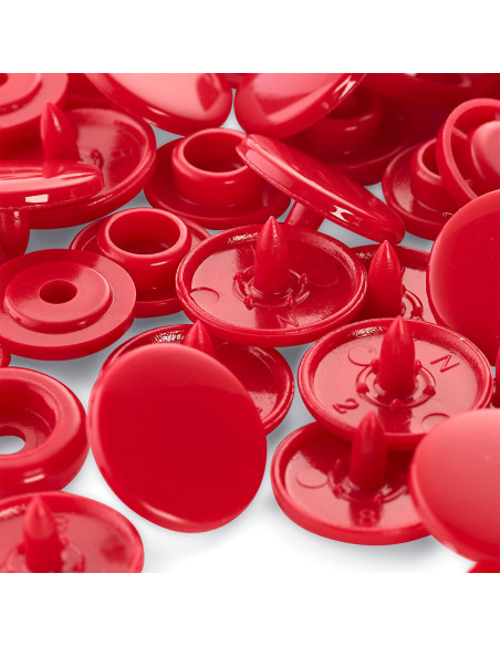 Set de 30 boutons pression Color Snaps 12,4 mm - Rouge