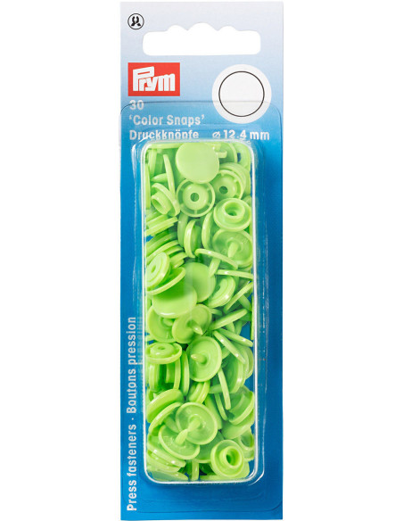 Set de 30 boutons pression Color Snaps 12,4 mm - Vert pomme