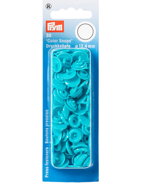 Set de 30 boutons pression Color Snaps 12,4 mm - Turquoise foncé