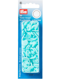Set de 30 boutons pression Color Snaps 12,4 mm - Turquoise clair