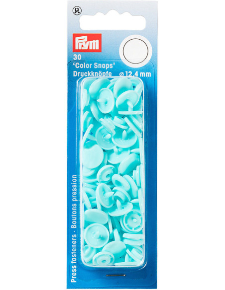 Set de 30 boutons pression Color Snaps 12,4 mm - Turquoise clair