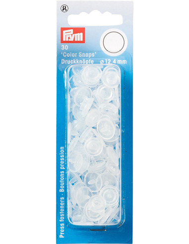 Set de 30 boutons pression Color Snaps 12,4 mm - Transparent mat