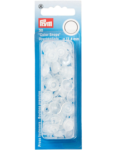 Set de 30 boutons pression Color Snaps 12,4 mm - Transparent brillant