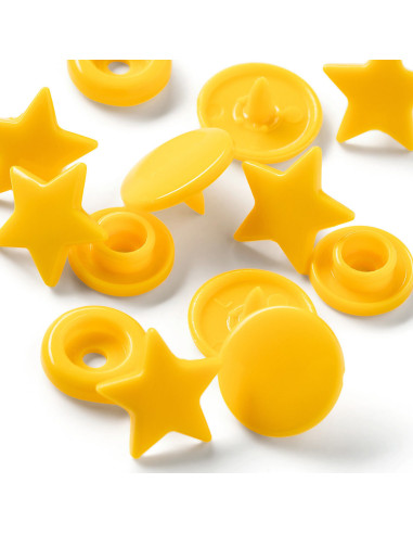 Set de 30 boutons pression Color Snaps Étoiles 12,4 mm - Jaune