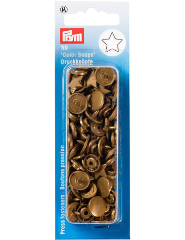 Set de 30 boutons pression Color Snaps Étoiles 12,4 mm - Or