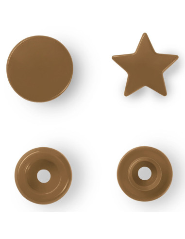 Set de 30 boutons pression Color Snaps Étoiles 12,4 mm - Or