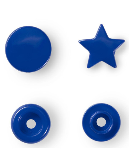 Set de 30 boutons pression Color Snaps Étoiles 12,4 mm - Bleu royal