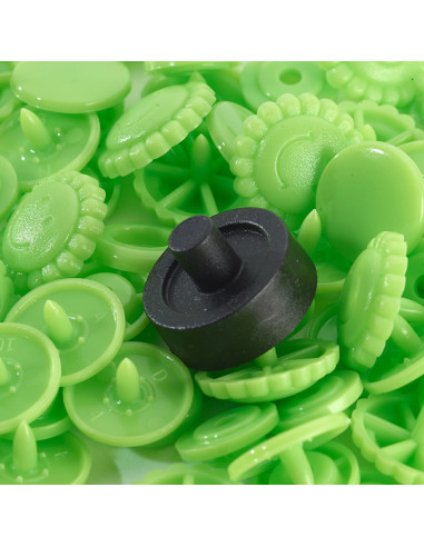 Set de 21 boutons pression Color Snaps Fleurs 13,6 mm - Vert