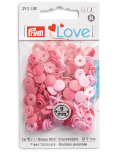 Set de 36 boutons pression Color Snaps Mini 9 mm - Camaïeu Rose