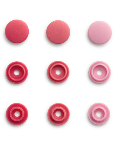 Set de 36 boutons pression Color Snaps Mini 9 mm - Camaïeu Rose
