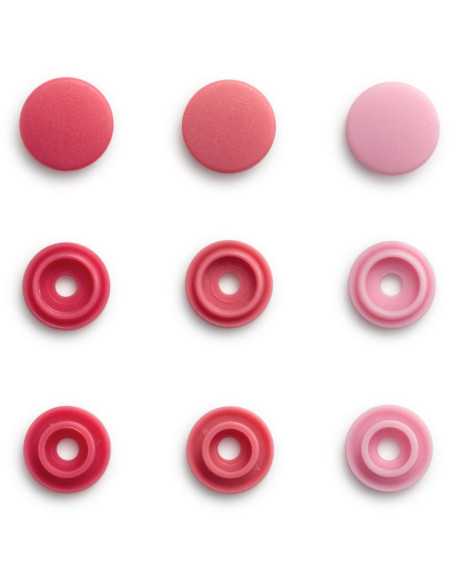 Set de 36 boutons pression Color Snaps Mini 9 mm - Camaïeu Rose