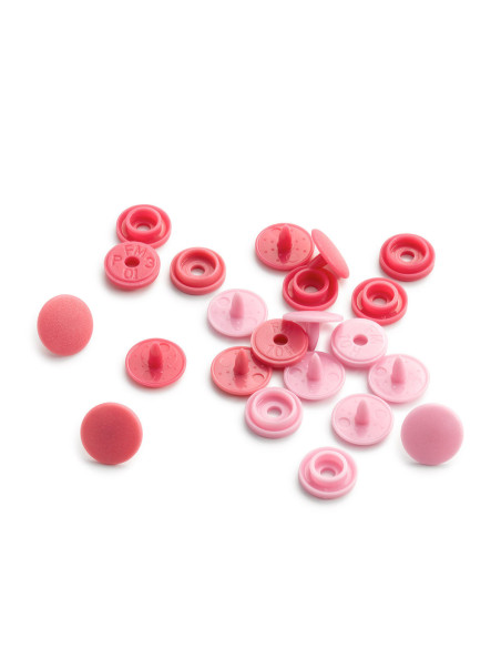 Set de 36 boutons pression Color Snaps Mini 9 mm - Camaïeu Rose