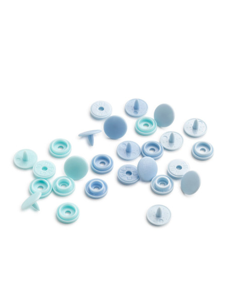 Set de 36 boutons pression Color Snaps Mini 9 mm - Camaïeu Bleu