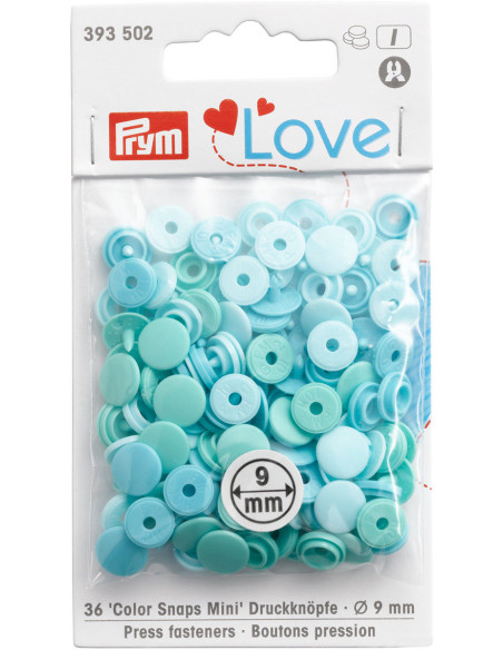 Set de 36 boutons pression Color Snaps Mini 9 mm - Camaïeu Vert