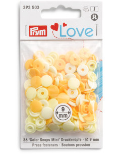 Set de 36 boutons pression Color Snaps Mini 9 mm - Camaïeu Jaune