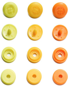 Set de 36 boutons pression Color Snaps Mini 9 mm Optique - Jaune, jaune orangé et orange 2
