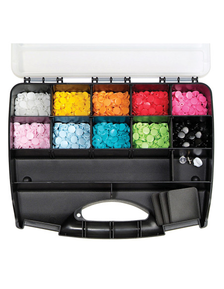 Boite de 300 boutons pression Color Snaps 12,4 mm