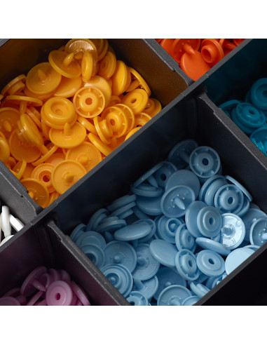 Boite de 300 boutons pression Color Snaps 12,4 mm