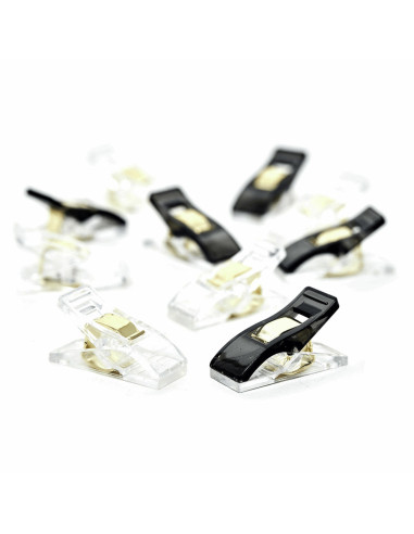 Set de 30 pinces tissus - Noir et transparent