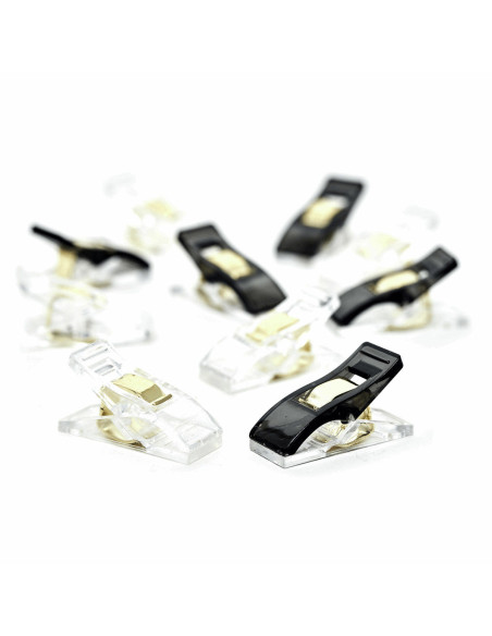 Set de 30 pinces tissus - Noir et transparent