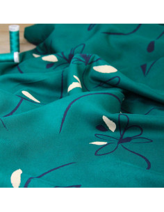 Tissu sergé de viscose Bloom vert émeraude - Églantine & Zoé 2