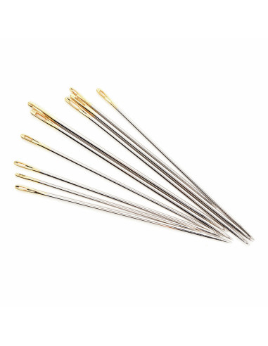 Tube en verre de 10 aiguilles à coudre longues premium