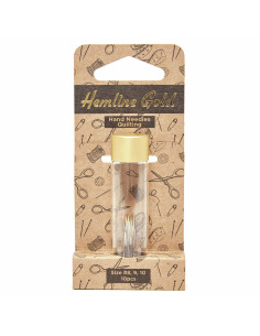 Tube en verre de 10 aiguilles à coudre quilting premium