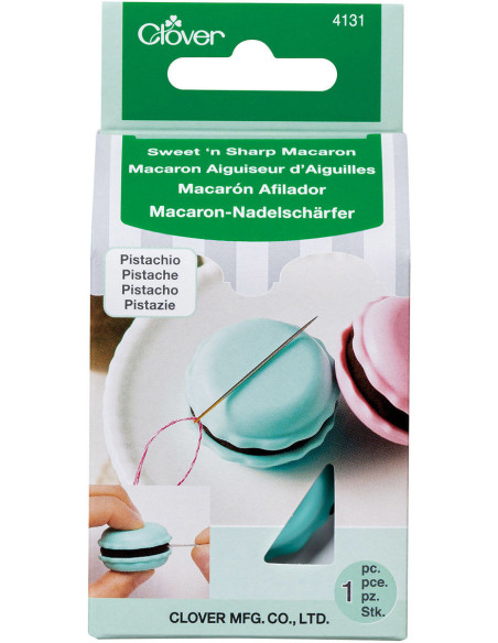 Macaron aiguiseur d´aiguilles et porte aiguille - Pistache