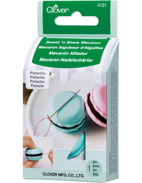 Macaron aiguiseur d´aiguilles et porte aiguille - Pistache