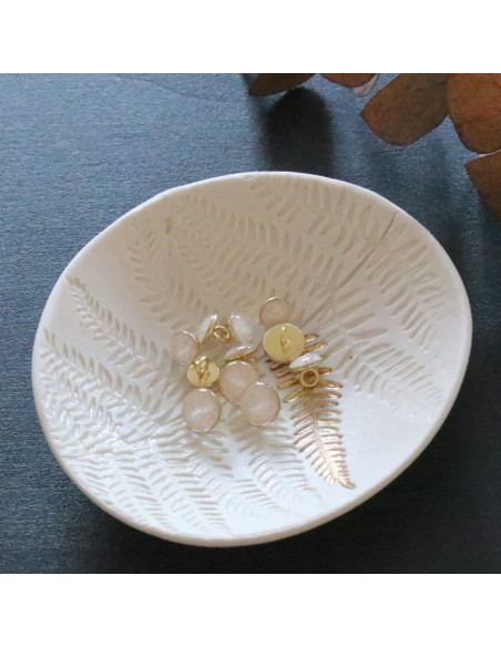 Bouton de bottine pailleté or - Blanc cassé